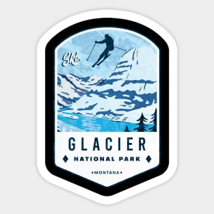 Ski Glacier National Park Montana Sticker